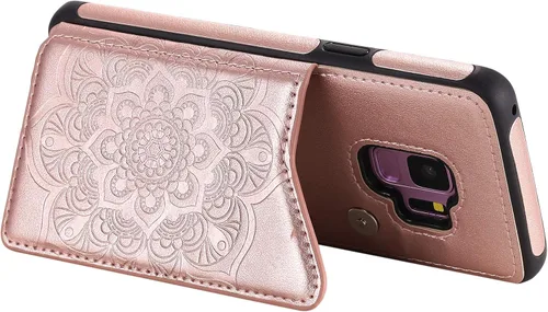 Vista 57 de Funda para Samsung S8, funda trasera magnética de flores en relieve para Galaxy S8 Kickstand Wallet Case para mujer con tarjetero y funda protectora