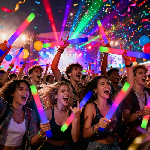 Vista 2 de 30 varillas de espuma iluminadas a granel, suministros de fiesta que brillan en la oscuridad con 3 modos intermitentes, varitas brillantes