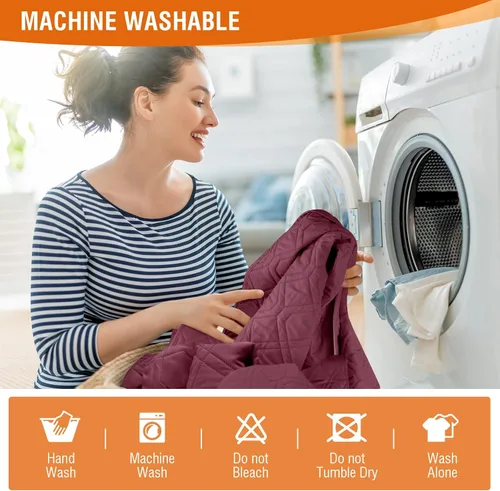 Vista 6 de VANSOFY Funda impermeable para sofá reclinable, lavable, funda para sofá reclinable de 1 pieza, protector de muebles con correas elásticas, bolsillo