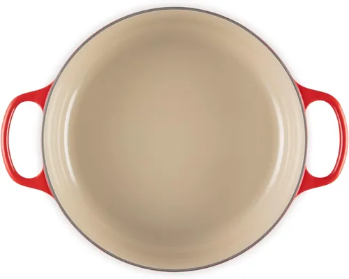 Vista 4 de Le Creuset Horno Holandés Redondo Ancho Signature de Hierro Fundido Esmaltado, 6.75 qt., Cerise