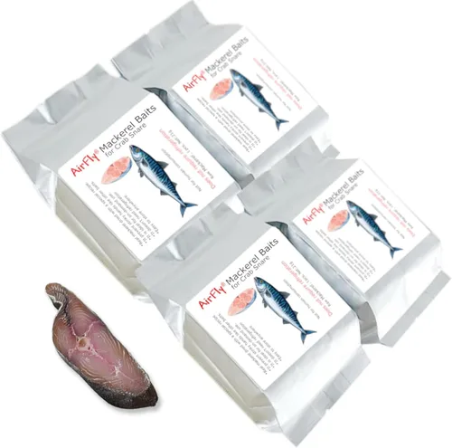 AirFly Cebo de calamar seco real para trampas y trampas de cangrejo, fácil y potente atractor de trampa para cangrejos, listo para usar, sin Mackerel