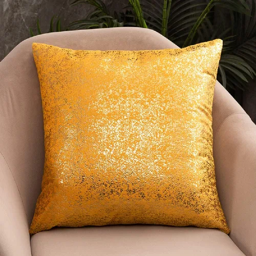 Vista 16 de Deeprove Funda de almohada oblonga de 12 x 20 pulgadas, estampado metálico de ambos lados con lámina dorada brillante, decoración de terciopelo Beige
