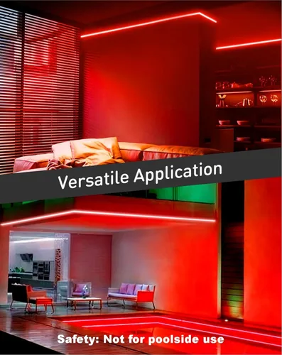 Vista 8 de Shine Decor Tira de luces LED de cuerda AC 120V, tira de neón eco sin puntos de 120LEDs/M, conectable y cortable, ETL IP65 impermeable y resistente