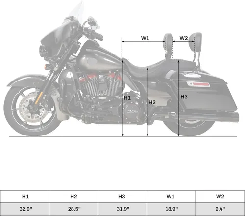 Asiento de pasajero de 2 piezas para Harley Touring Road King Street Glide Electra Glide Road Glide 2009-2023