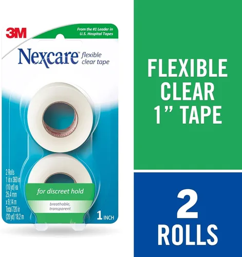Vista 8 de 3M Nexcare Flex - Cinta de primeros auxilios transparente de 1 pulgada x 10 yardas, 2 rollos por paquete (4 paquetes)