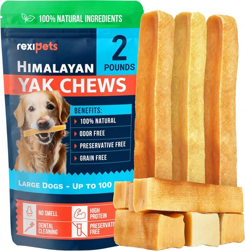 Vista 10 de Masticables de queso de yak 100% natural del Himalaya para todas las razas – Masticables de yak sin lactosa para perros pequeños, medianos y grandes