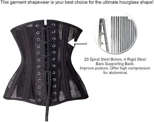 Vista 4 de SHAPERX Women 24 Double Steel-Boned Longline Heavy Duty Waist Training Corsets Shaper