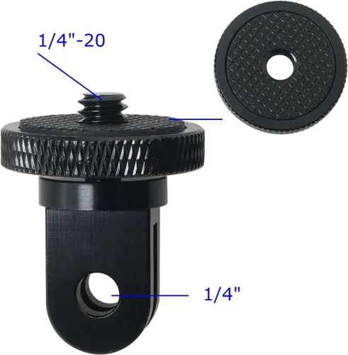 Vista 2 de MEETOOT Adaptador de trípode para cámara, adaptador de conversión de 1/4 a 20 para cámara de acción a accesorios de montaje de adaptador de tornillo