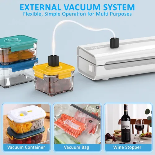 Vista 16 de 11-in-1 Vacuum Sealer for Food, Dry & Wet Auto Seal, Smart Moisture Sensor White