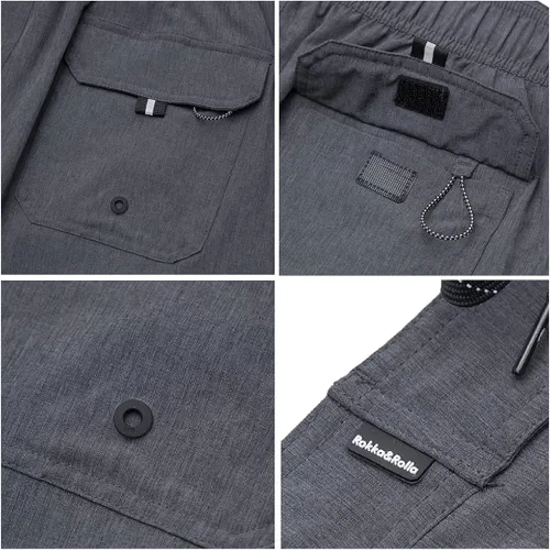 Vista 4 de Rokka&Rolla Traje de baño para hombre, de secado rápido, elástico, con forro de malla