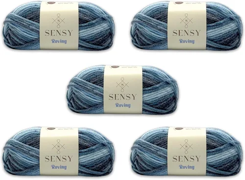 Vista 74 de Sensy Roving - Ovillo de lana multicolor, 3.5 onzas, 132 yardas, calibre 5, voluminoso (otoño)