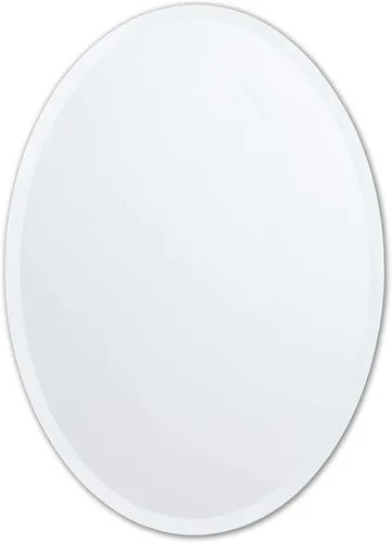 Vista 14 de Better Bevel - Espejo ovalado oblongo, sin marco, de 20 x 30 pulgadas, borde biselado de 1 pulgada, espejo de pared de baño