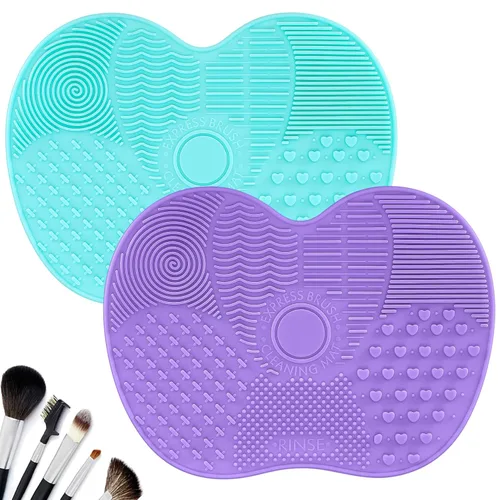 Vista 7 de 4 Piezas Alfombrillas de Limpieza de Brochas de Maquillaje de Silicona, Alfombrillas Limpiadoras de Brochas de Maquillaje, Almohadillas de Limpieza