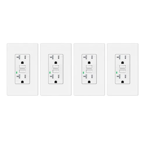 Vista 30 de Salida de receptáculo GFCI eléctrica Greencycle de 15 amperios, paquete de 5 salidas GFCI con indicador LED, resistente a la intemperie, grado