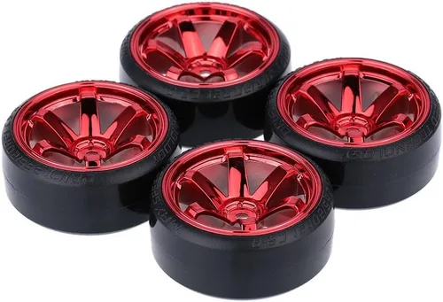 Vista 10 de GoolRC Juego de 4 neumáticos de automóvil de deriva 1/10 para Traxxas HSP Tamiya HPI Kyosho On-Road Drifting Car (negro)