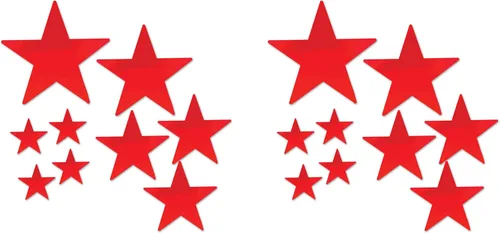 Vista 28 de Beistle 72 piezas de recortes de papel de estrella plateada para tablón de anuncios, aula, fiesta de cumpleaños, decoración de pared, 5 pulgadas