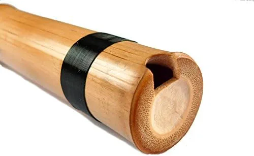 Vista 2 de OrientalMusicSanctuary "Bambú dorado" Nanxiao de 8 agujeros - Flauta china Shakuhachi Xiao