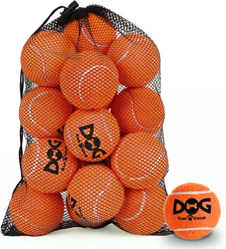 Vista 16 de Pelotas Chirriantes para Perros - Pelotas de Tenis Chirriantes para Perros, Negro Mediano - 6.35 cm, Pack de 20