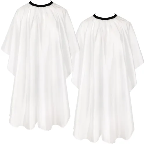 Vista 8 de FEBSNOW 2 piezas capas de barbero para adultos, capa profesional de corte de cabello con cierre a presión, capas de salón impermeables