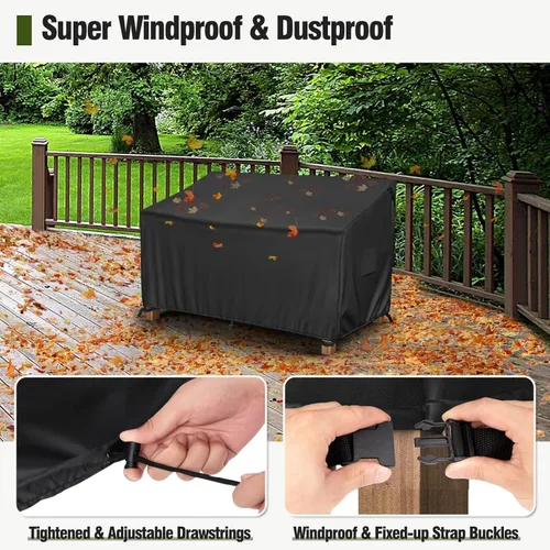 Vista 6 de MR.COVER - Funda para sofá biplaza de patio de 2 plazas, impermeable, resistente para muebles de patio, con ventilación de aire y asas, no se