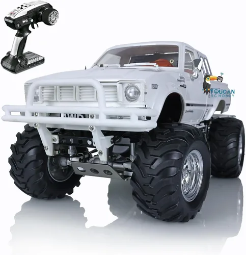 1/10 4WD RC Pickup Truck Crawler, blanco, 2.4G RTR, ESC, motor, batería, servo, adultos