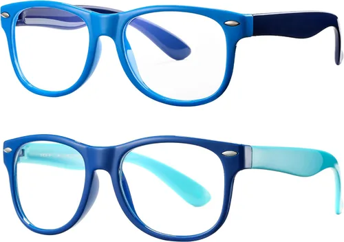 Gafas de bloqueo de luz azul para niños, marco irrompible para niños y niñas (3-12 años)