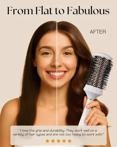 Vista 2 de Lily England Juego de Cepillos Redondos para el Cabello, Kit Profesional de Secado con Secador de 4 Piezas con 3 Cepillos Redondos y Peine