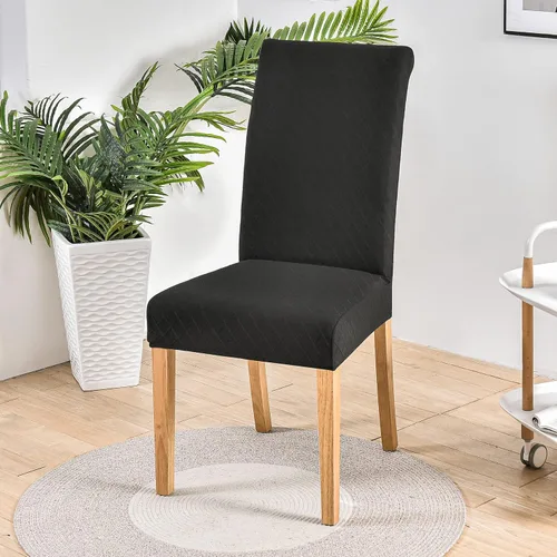 Vista 2 de SoulFeel Juego de 4 fundas para sillas de celosía, extraíbles y lavables, elásticas de elastano jacquard Parsons para silla de comedor, fundas