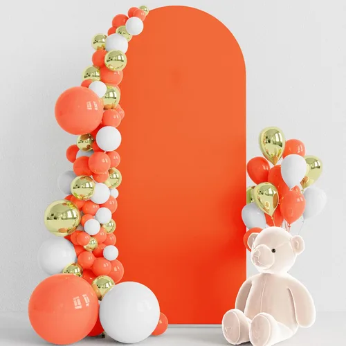 Vista 59 de Wokceer Cubierta de telón de fondo de arco de boda de 5 pies de elastano, ajustada, color blanco, cubierta de arco de boda con parte superior