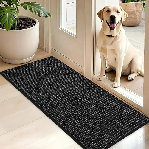Vista 64 de BEQHAUSE Tapete para puerta de Dirt Trapper de 20 x 32 pulgadas, antideslizante, lavable, tapete de entrada, resistente a la suciedad y absorbente