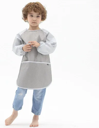 Vista 42 de Plie Kids Waterproof Art Smock – Long Sleeve Apron for Painting, Baking, Sensory Play (Ages 1–10)