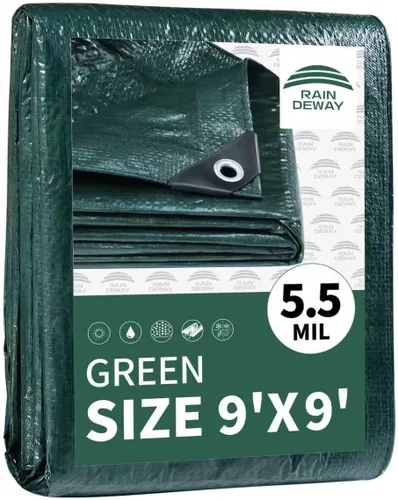 Vista 30 de RAINDEWAY Tarps - Lona impermeable de color azul de 4 x 16 pies de grosor, resistente a desgarros, multiusos, para techo, campamento, automóvil