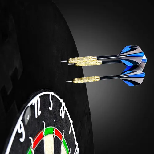 Vista 4 de Linkvisions - Juego de dardos de goma EVA para diana de sisalcerdas y dardos de punta de acero de 0.63oz, opcional