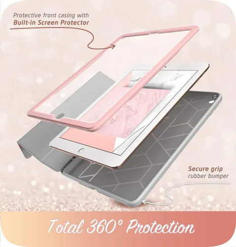 Vista 3 de i-Blason Funda para iPad de 6ª generación, iPad 9.7 2018/2017, [protector de pantalla integrado] funda inteligente de cuerpo completo triple [Cosmo]