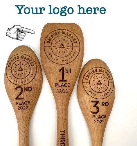 Vista 5 de Trofeo Chili Cook Off 2025, cuchara de cocina grabada de madera, premio de competencia de cocina personalizado, premio campeón de chile, cuchara
