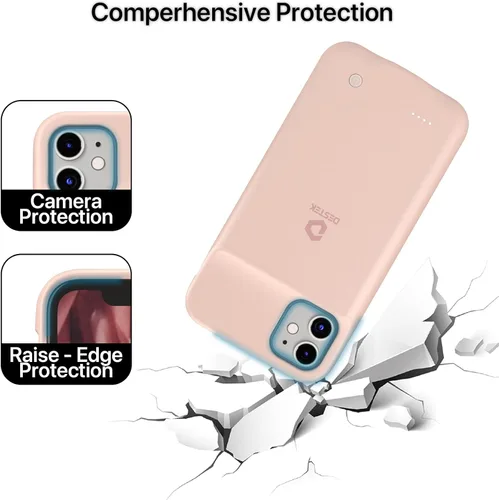 Vista 5 de DESTEK Funda de batería para iPhone 11, funda de carga portátil ultradelgada de 4500 mAh, funda protectora recargable compatible con auriculares