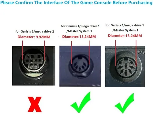 Vista 6 de Cable de TV compuesto de audio y video AV para Génesis 1 y 6 pies Cable AV de 9 pines para Génesis 2 y 3