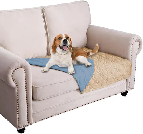 Vista 85 de Ameritex - Manta impermeable para cama de perro, manta reversible para muebles, cama, sofá (30 x 70 pulgadas, color chocolate y beige)