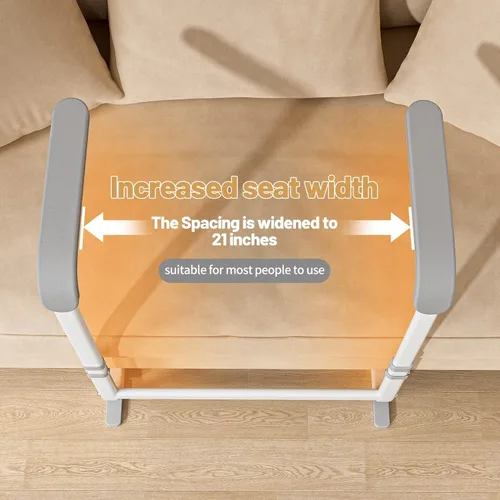 Vista 6 de Ayuda de soporte ajustable en altura para ancianos, soporte de sofá resistente para ancianos con asas dobles, soporta 300 libras, ayuda universal