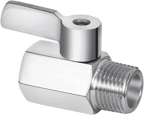 Vista 3 de Válvula de bola de acero inoxidable 316 mini válvula de cierre 1 "NPT macho hembra rosca conector de montaje de tubería para agua gas aceite