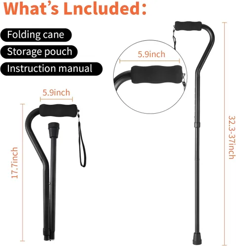 Vista 2 de Floral Canes for Women Folding Cane for Stability with Non-Slip Base, Adjustable Walking Cane for Seniors - Lightweight Collapsible Walking Sticks