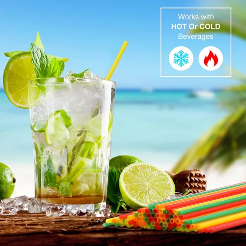 Vista 4 de 6000 popotes desechables de plástico desechables para bebidas y bebidas de 5 pulgadas, pajitas para beber jugos (colorido)