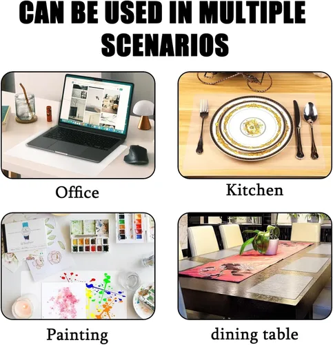 Vista 7 de Clear Place Mat for Kitchen Counter, 12”x 16”(1MM) Non-Slip Countertop Protector Liner, Small Non-Stick Baking Mat, Heat Resistant Placemat for