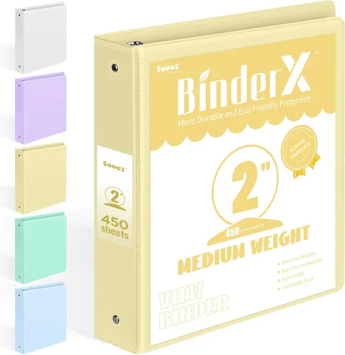 Vista 40 de BinderX - Carpeta de 3 anillos redondos extraduradera de 1 pulgada, se adapta a 175 hojas de papel de 8.5 x 11 pulgadas, cubierta personalizable
