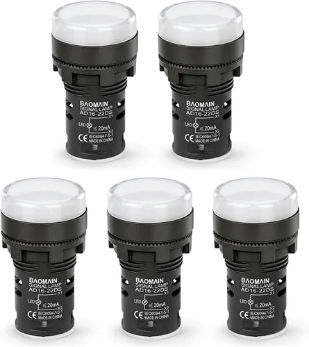 Vista 15 de Baomain AD16-22D/S31 AC 110V 20mA indicador LED de ahorro de energía verde claro amarillo rojo azul blanco 5pcs