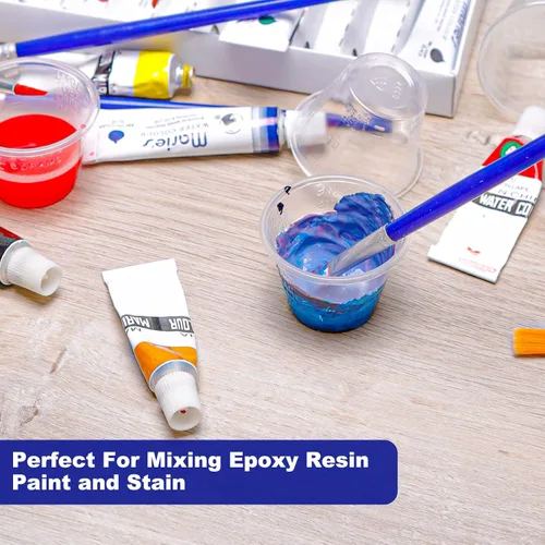 Vista 6 de Vasos medicinales desechables graduados, paquete a granel de 100, vaso medidor de plástico pequeño de 1 oz (30ml) para medicamentos líquidos