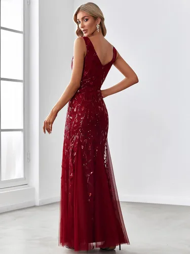 Vista 2 de Ever-Pretty 7886 - Vestido largo de noche sin mangas con cuello en V doble para mujer