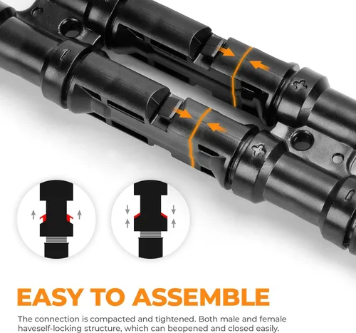 Vista 5 de Conector de panel solar 2 a 1 Divisor de panel solar de rama en Y de 2 vías, 1000 V, FMM+MFF, rama Y, conectores paralelos para conexión paralela