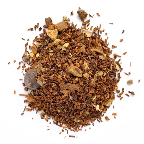 Vista 6 de Monterey Bay Herb Co. Té Chai de chocolate de hierbas Especias con toque de chocolate Sin cafeína Té de postre Corte y tamizado 1 libra