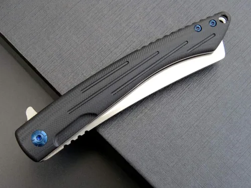 Vista 5 de Eafengrow EF944 EDC Cuchillo plegable D2 Hoja de acero G10 Mango de bloqueo confiable Rodamiento de bolas Cuchillos aleta para camping, Negro